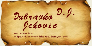Dubravko Jeković vizit kartica
